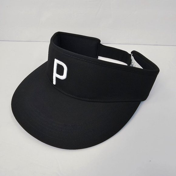 Puma Men's Black Tech P Strapback Golf Visor Cap NWOT - Picture 1 of 8